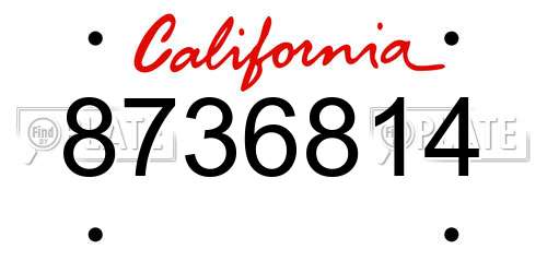 8736814 California License Plate