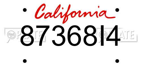 87368I4 California License Plate