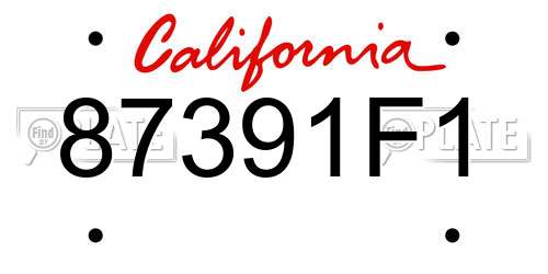 87391F1 California License Plate