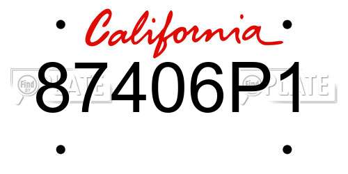 87406P1 California License Plate
