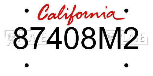 87408M2 California License Plate