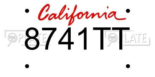 8741TT California License Plate