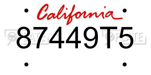 87449T5 California License Plate