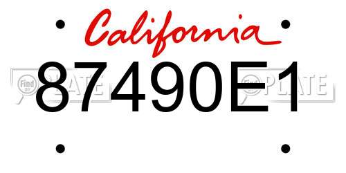 87490E1 California License Plate