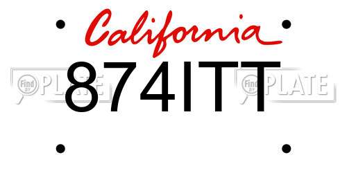 874ITT California License Plate