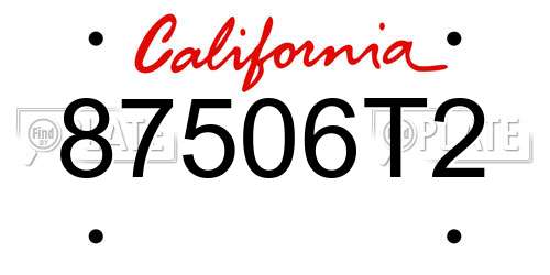 87506T2 California License Plate