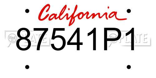 87541P1 California License Plate