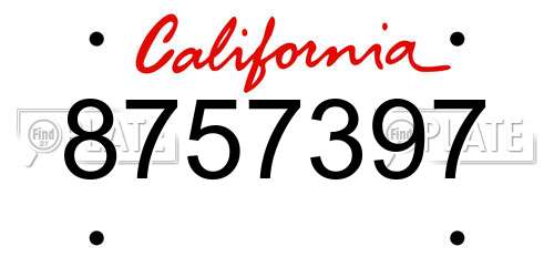 8757397 California License Plate