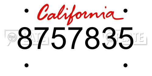 8757835 California License Plate