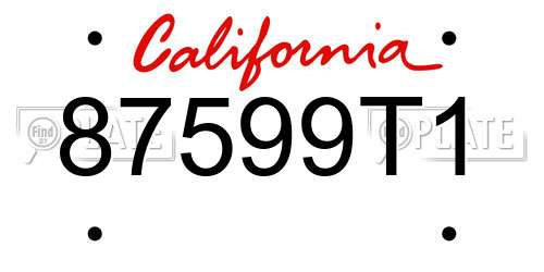87599T1 California License Plate