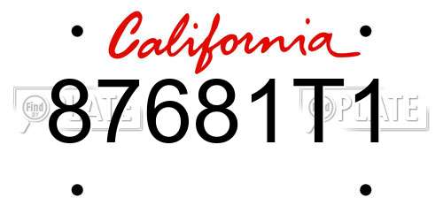 87681T1 California License Plate