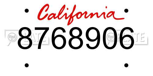 8768906 California License Plate