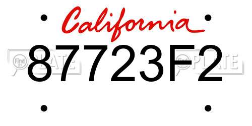 87723F2 California License Plate