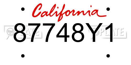 87748Y1 California License Plate