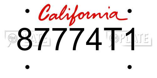 87774T1 California License Plate