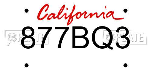 877BQ3 California License Plate