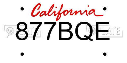 877BQE California License Plate