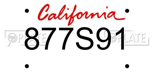 877S91 California License Plate