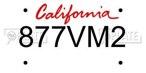 877VM2 California License Plate