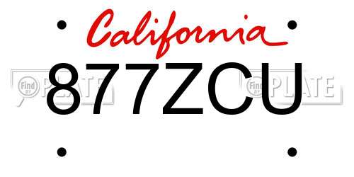 877ZCU California License Plate
