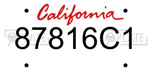 87816C1 California License Plate