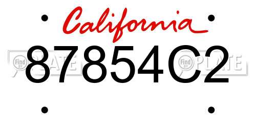 87854C2 California License Plate