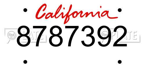 8787392 California License Plate