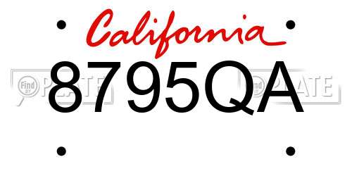 8795QA California License Plate