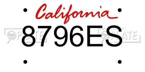 8796ES California License Plate