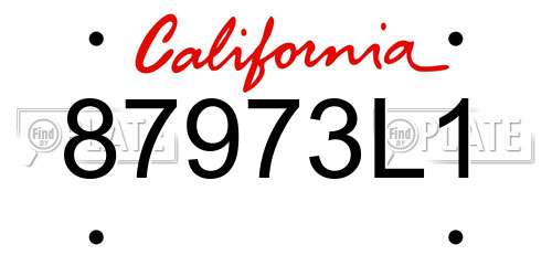 87973L1 California License Plate