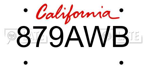 879AWB California License Plate
