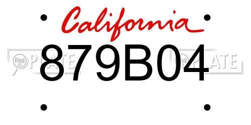 879B04 California License Plate