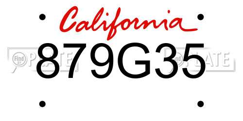 879G35 California License Plate