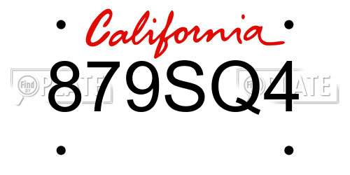 879SQ4 California License Plate