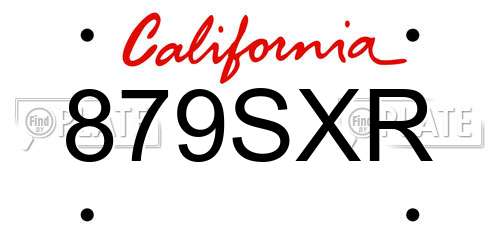 879SXR California License Plate