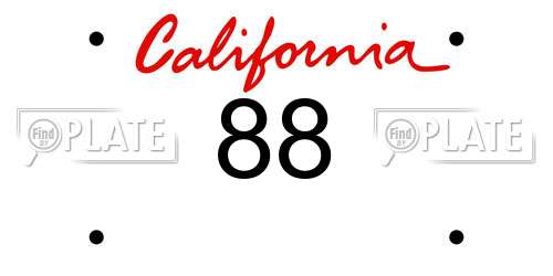 88 California License Plate