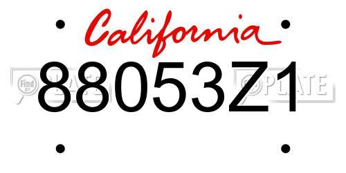 88053Z1 California License Plate
