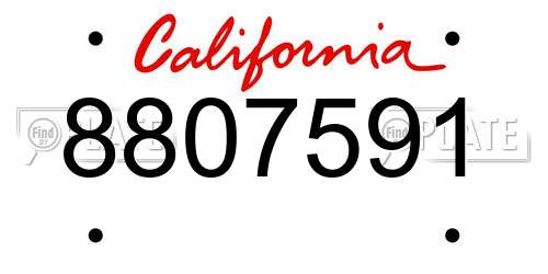 8807591 California License Plate