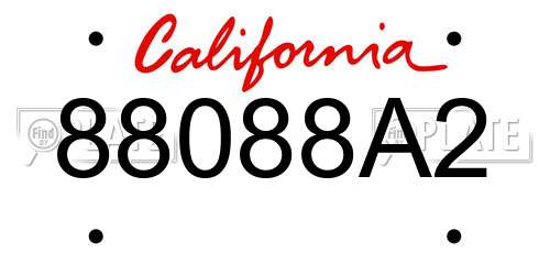 88088A2 California License Plate