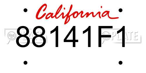 88141F1 California License Plate