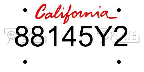 88145Y2 California License Plate
