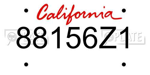 88156Z1 California License Plate