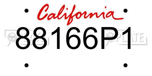 88166P1 California License Plate