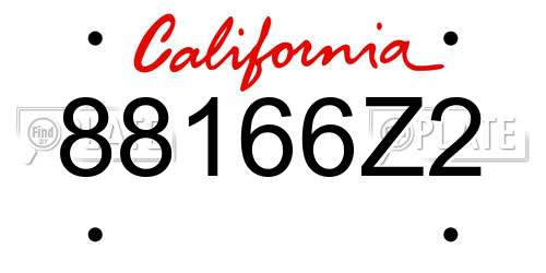 88166Z2 California License Plate