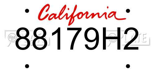 88179H2 California License Plate