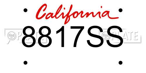 8817SS California License Plate