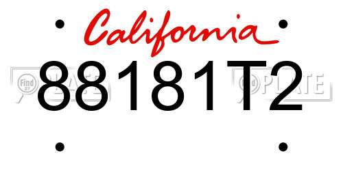 88181T2 California License Plate