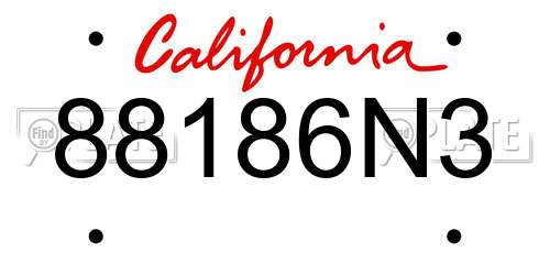 88186N3 California License Plate