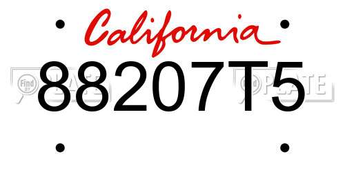 88207T5 California License Plate