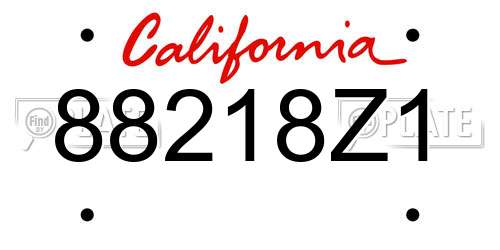 88218Z1 California License Plate